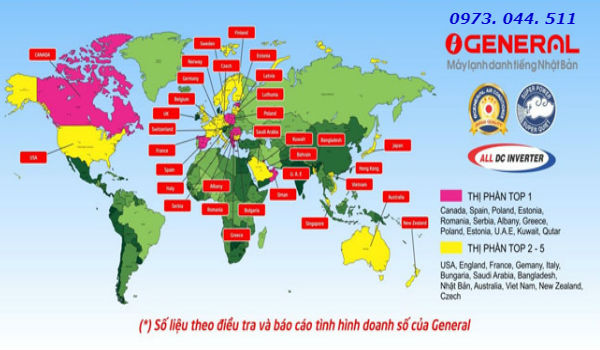 Máy lạnh General có mặt hơn 140 quốc gia