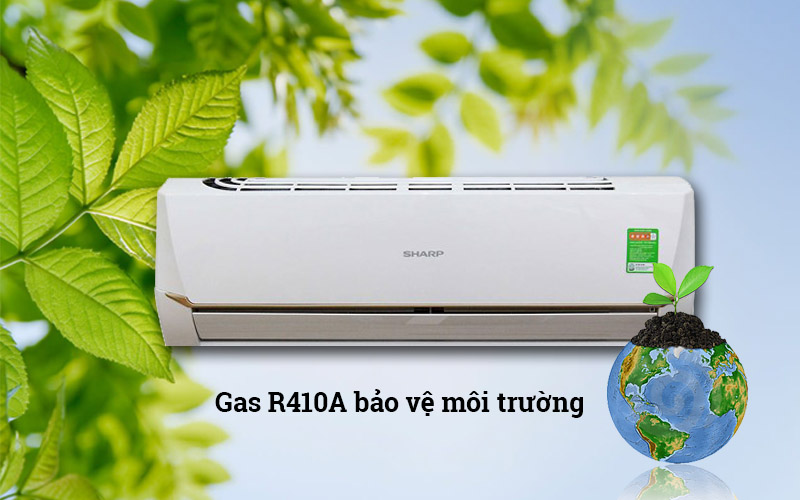 Máy lạnh Sharp sử dụng gas R410a, thân thiện môi trường