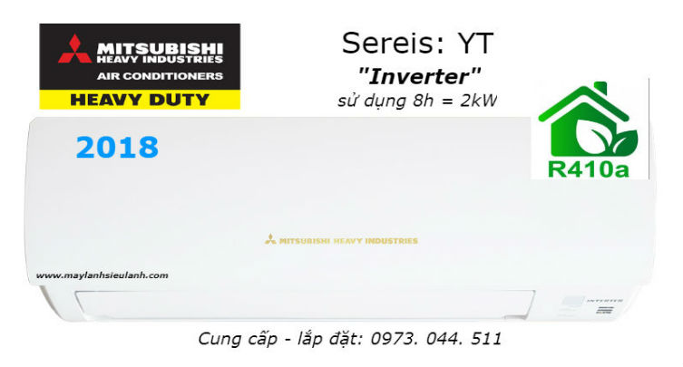 Máy lạnh Mitsubishi Heavy Inverter 1.0Hp, giá trọn gói 8.9 triệu