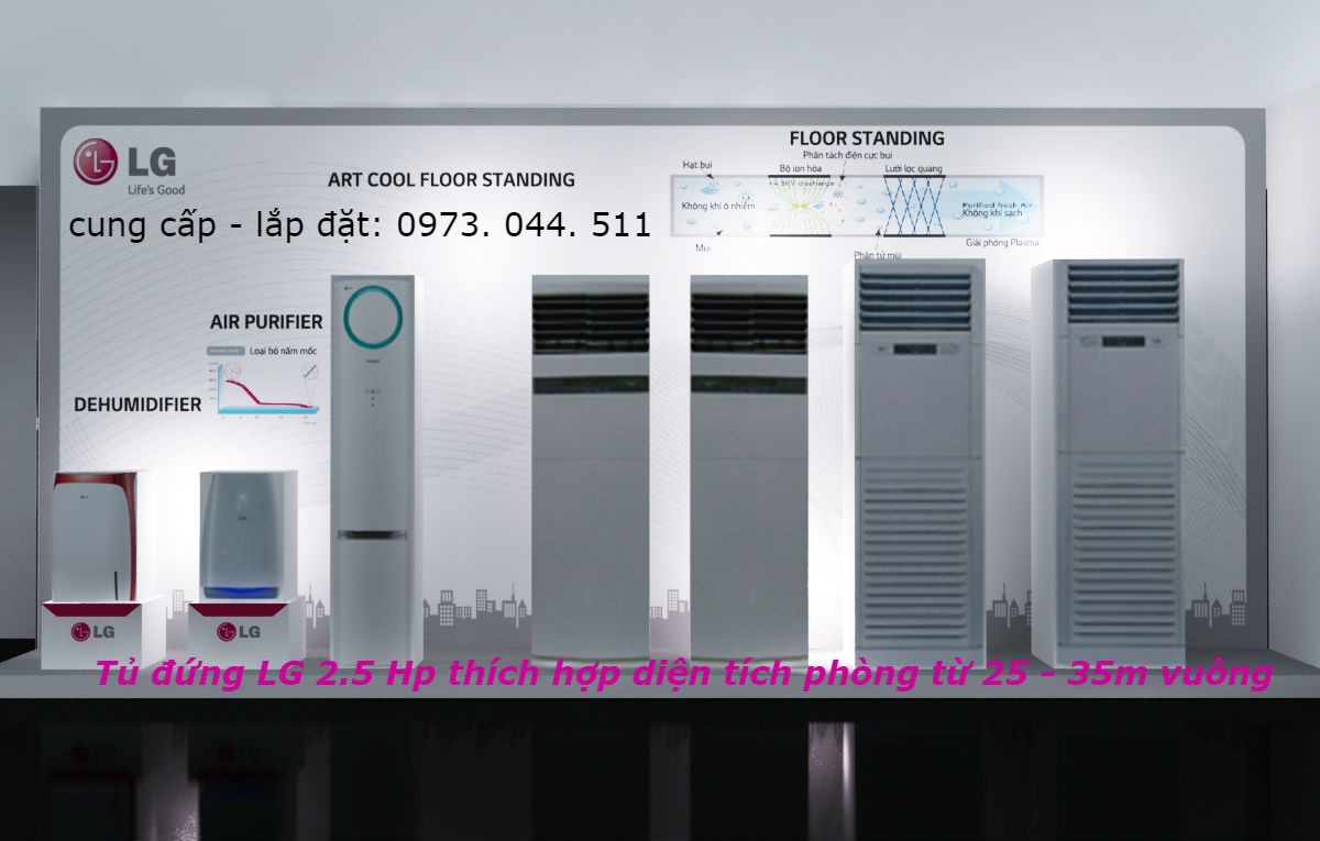 Máy lạnh tủ đứng LG Inverter thích hợp cho phòng có diện tích từ 25 -35m vuông