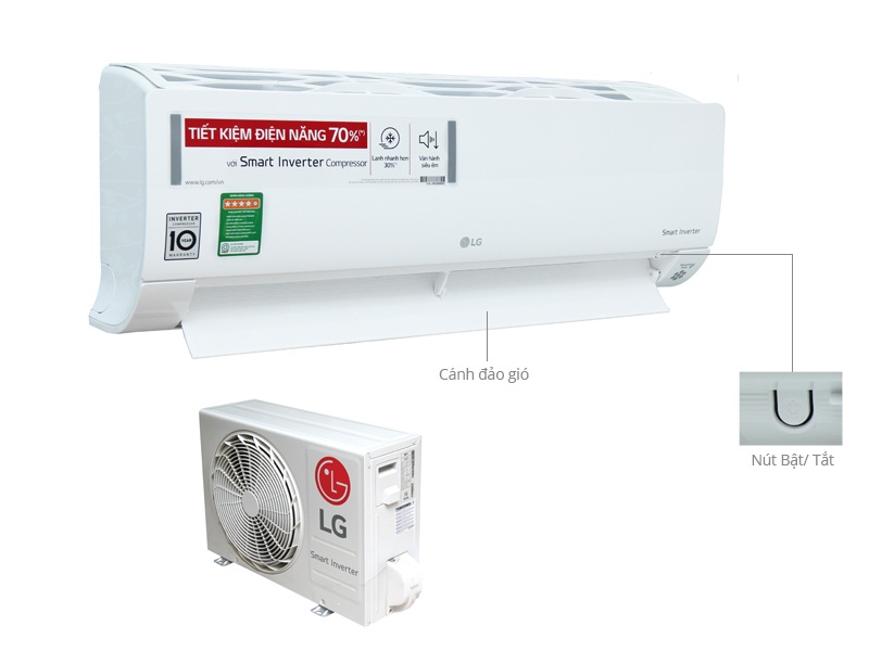 Tổng thể máy lạnh LG 1.0Hp V10ENP