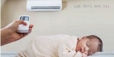 Trẻ bị sốt có nên nằm phòng máy lạnh ???